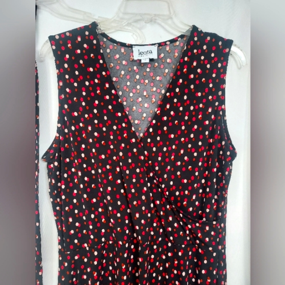 Leota XL Maxi Black/Pink Dots Maxi Dress. Size XL
